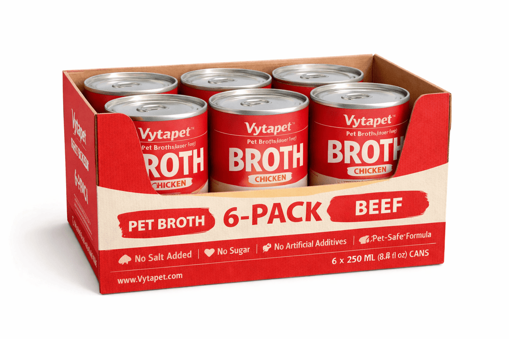 Vytapet Grain-Free Beef Bone Broth for dogs canned for immune support and high protein