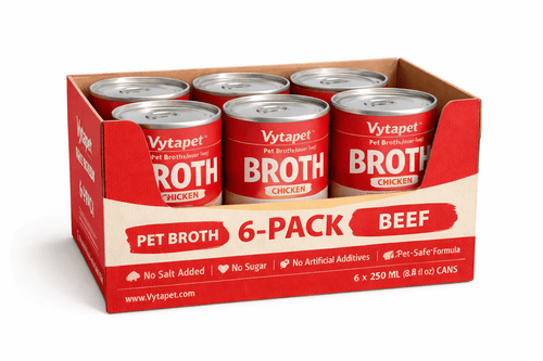 Vytapet Grain-Free Beef Bone Broth for dogs canned for immune support and high protein